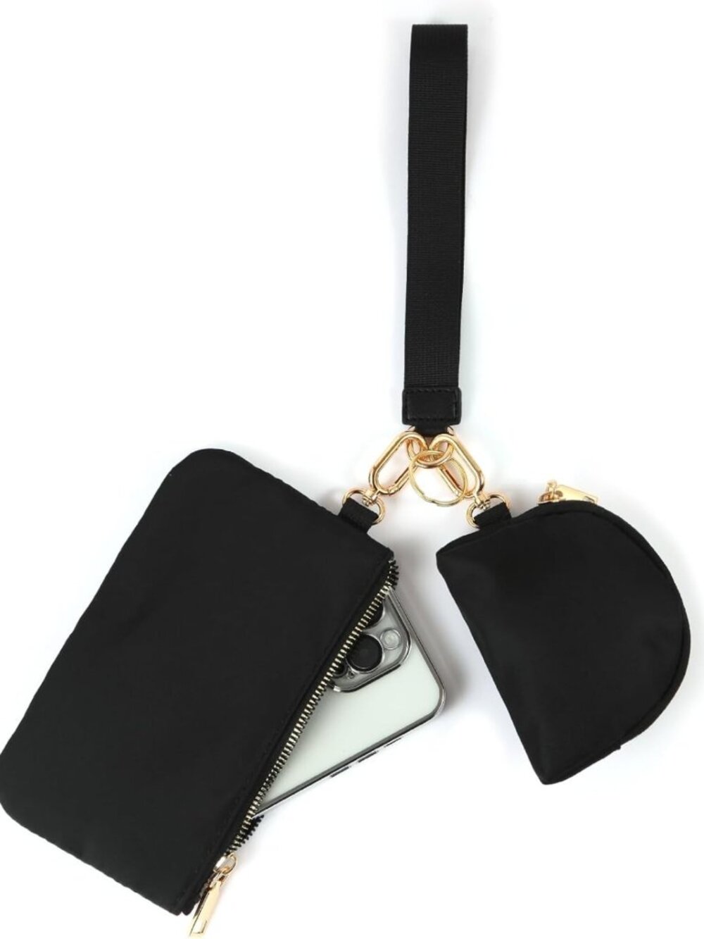 Stylish Mini Zip Around Wristlet Wallet | Waterproof Dual Pouch Coin Purse